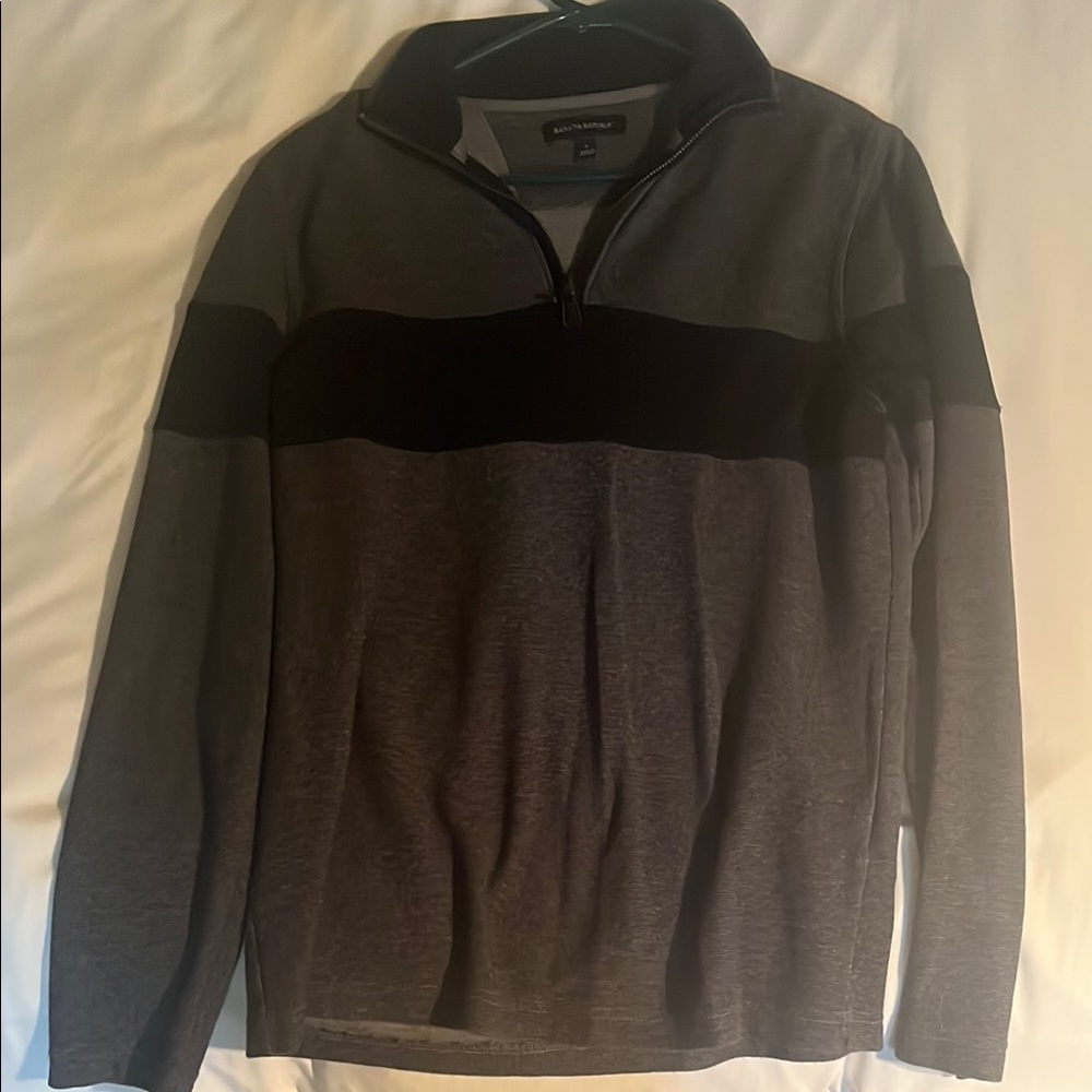 Banana republic Gray and Black Zip Up Sweater